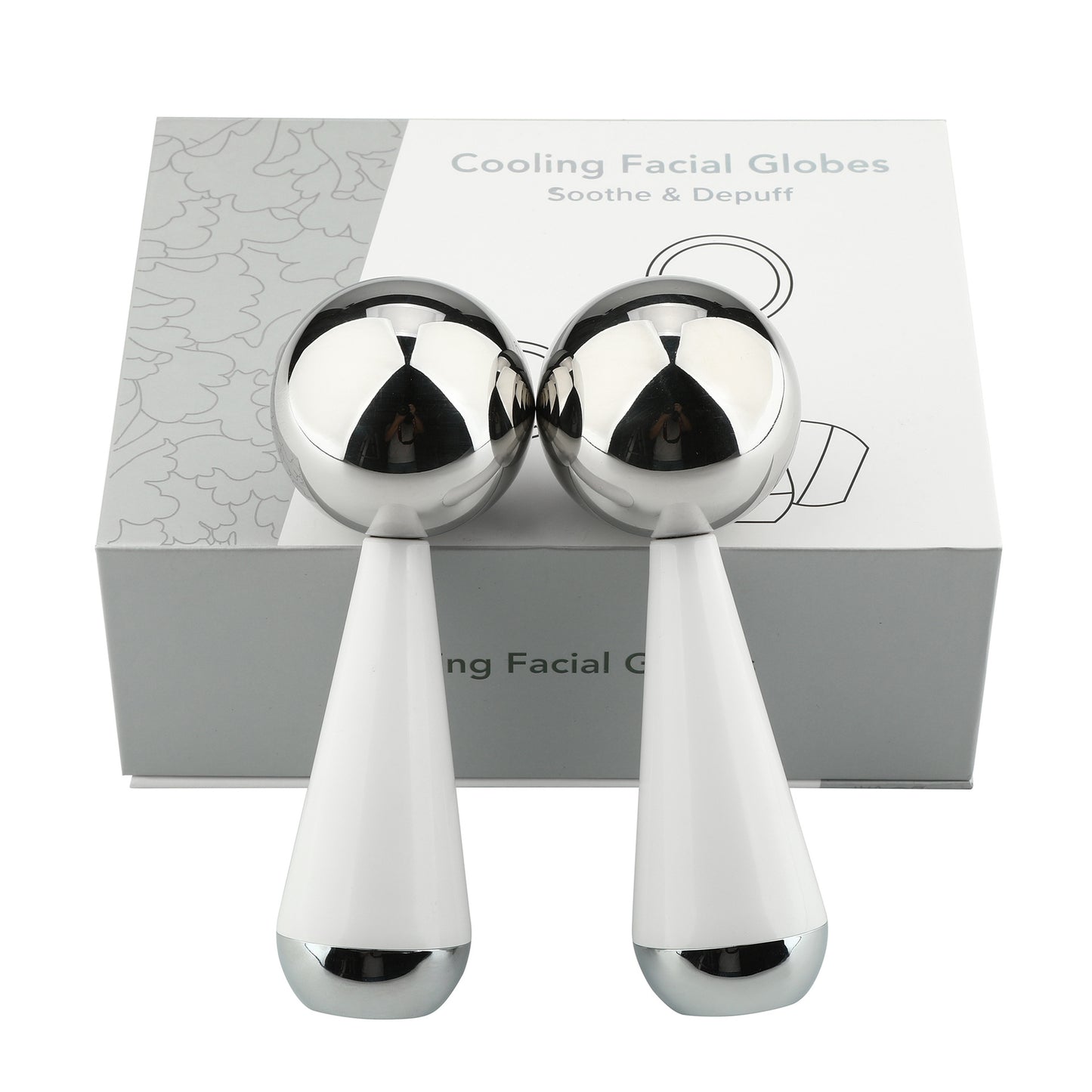 Cooling Facial Ice Globes – Luxury Set (2 Ice Globes + Bag)