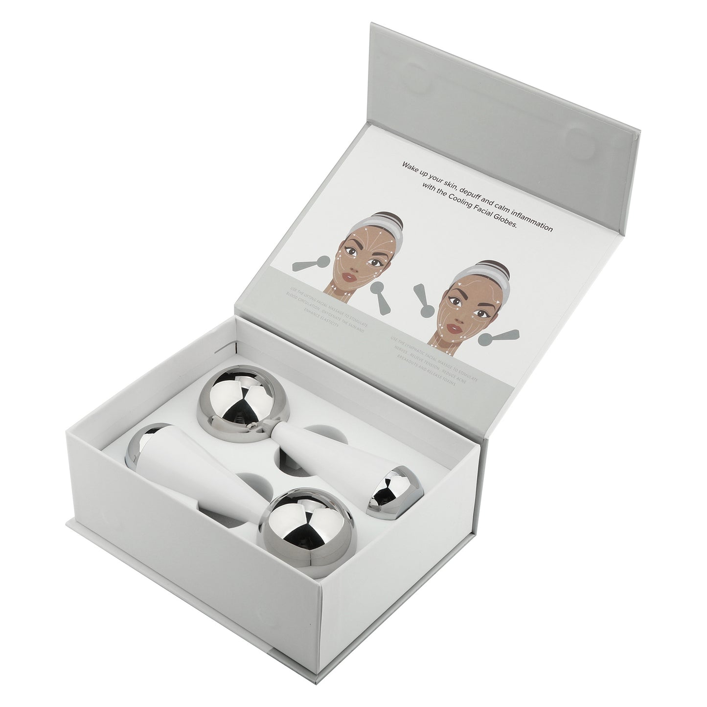 Cooling Facial Ice Globes – Luxury Set (2 Ice Globes + Bag)